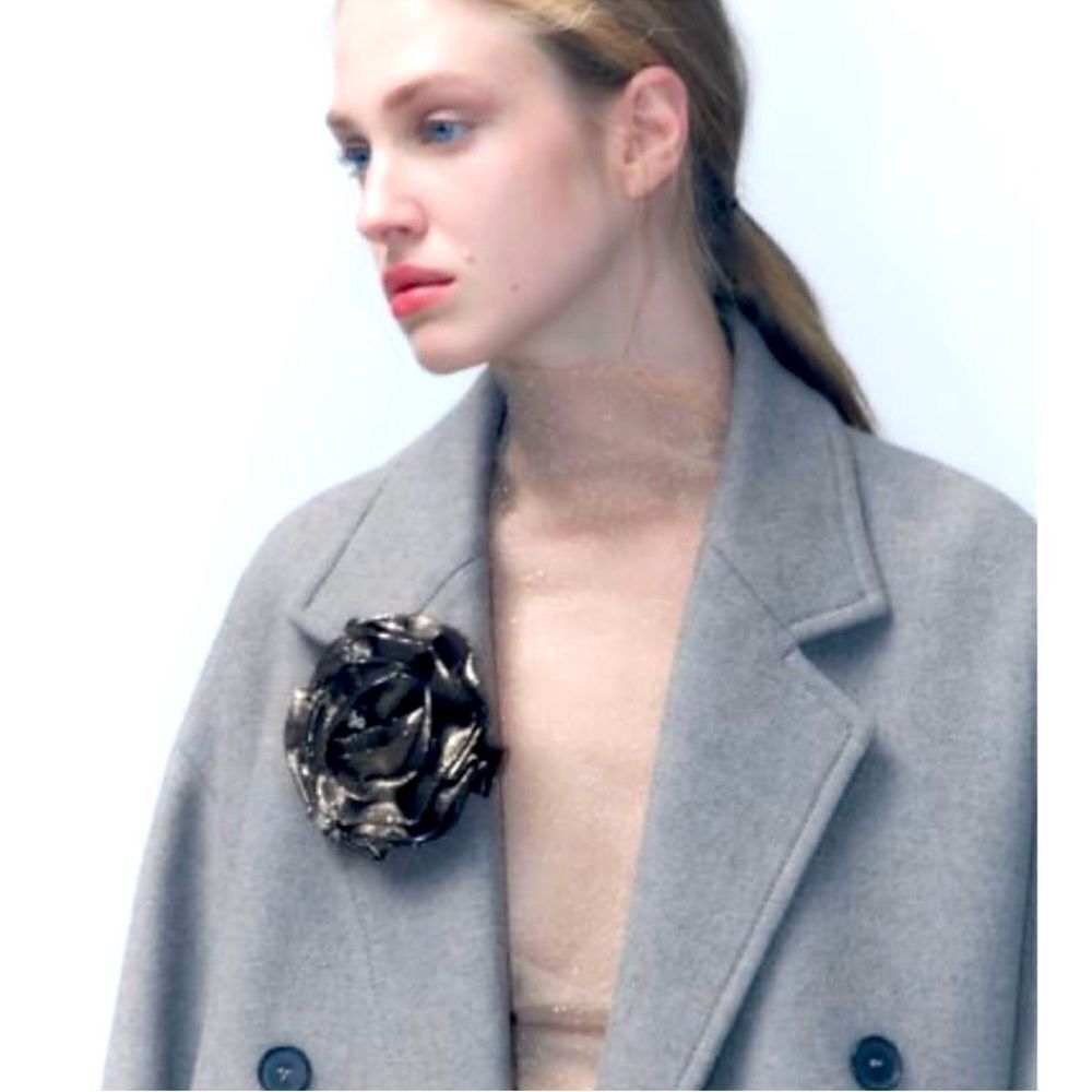 Zara Silk Blend Floral Brooch